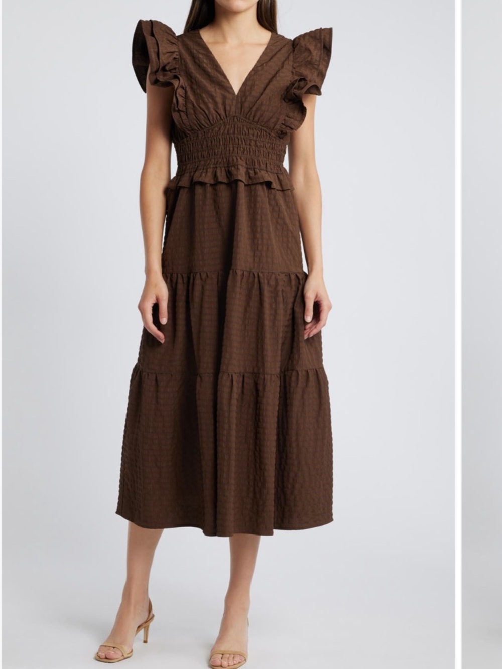 Moon River Ruffle Midi Dress